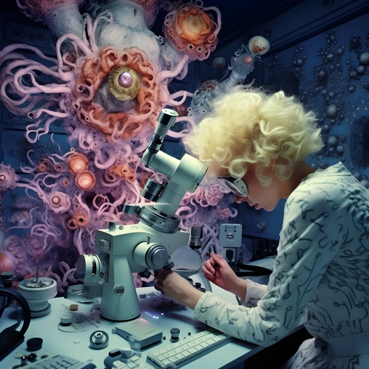 Süper Çözünürlüklü Elektron Mikroskobu, David LaChapelle'in sanatsal tarzındaki Kadın Çekimi 1 by Kurt Heppke