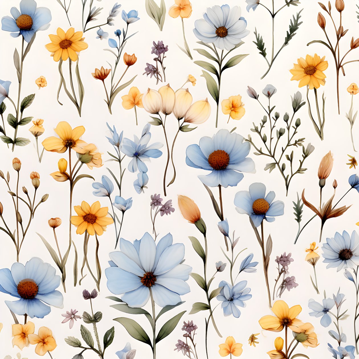 aquarell boho çiçek kır çiçekleri 2 by Kurt Heppke
