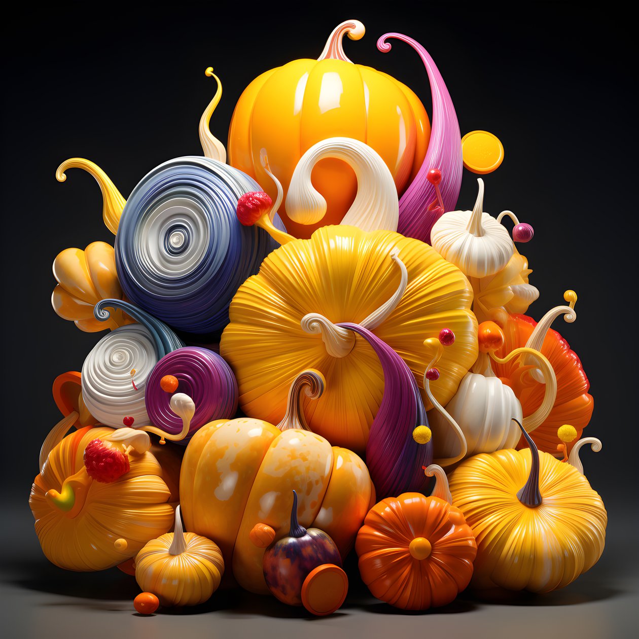 3D 3#39;te renkli kabaklar by Kurt Heppke
