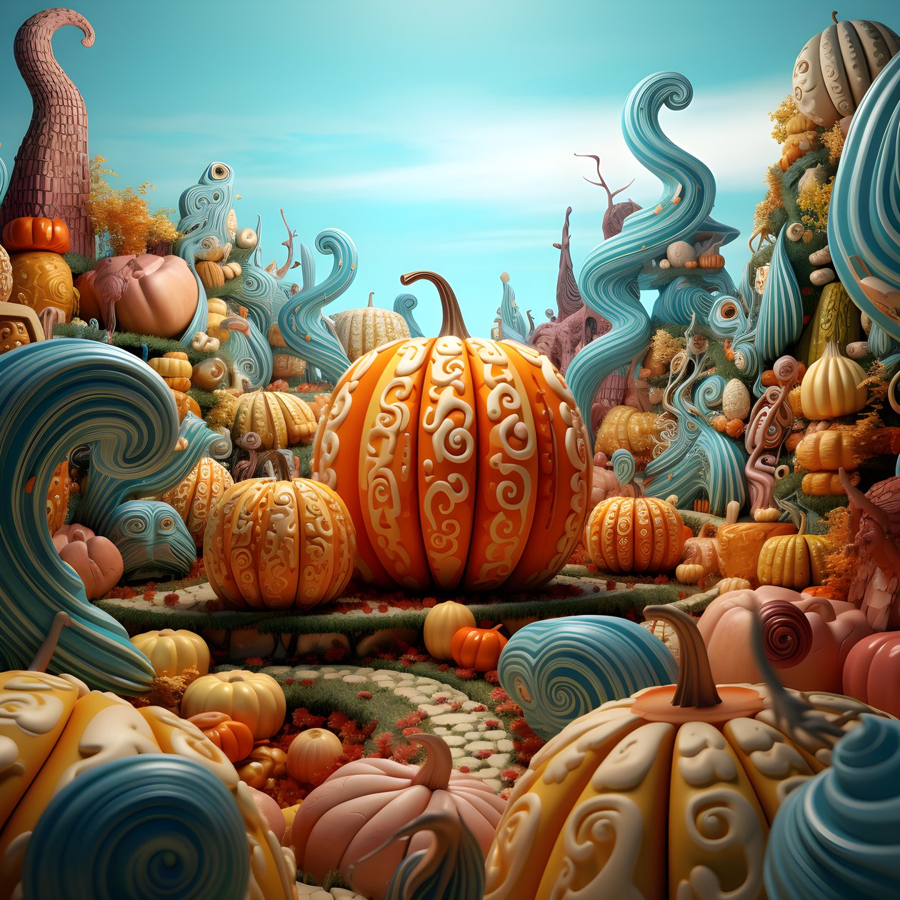 3D 4#39;te renkli kabaklar by Kurt Heppke