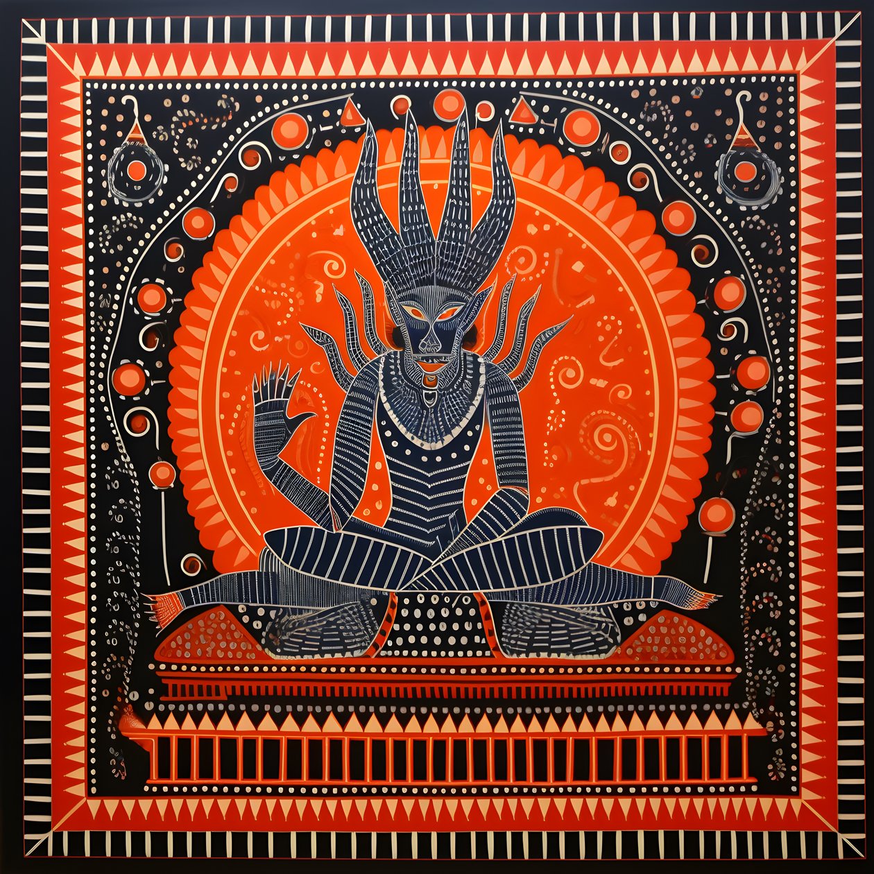 Şeytan Lucifer şeytani bir sarayda oturuyor. by Kurt Heppke
