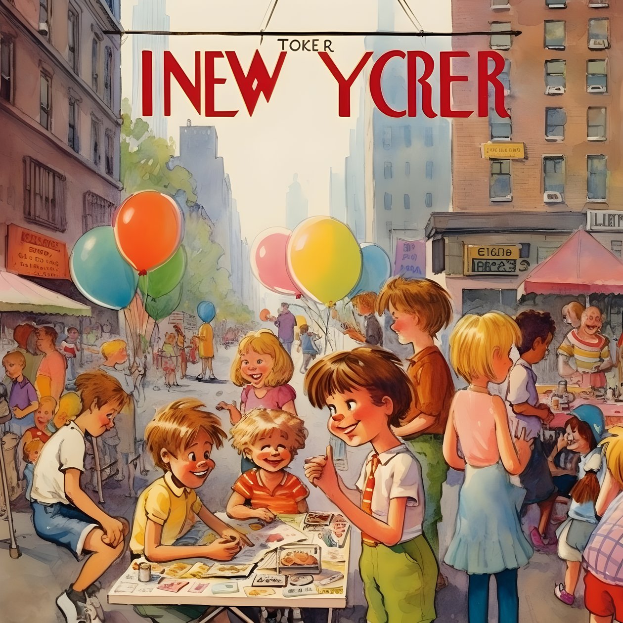 renkli new yorker kapağı vintage karikatür şakası 2 by Kurt Heppke