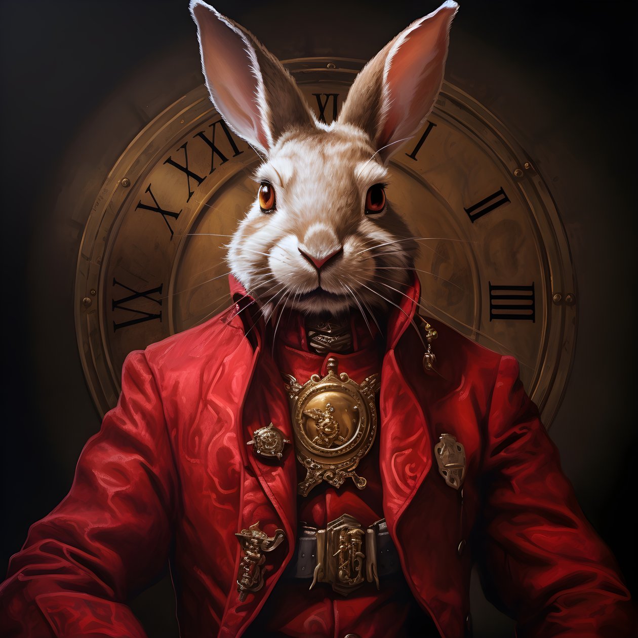 erkek antropomorfik sibernetik izle punk android tavşan, kırmızı fraklı 3 by Kurt Heppke