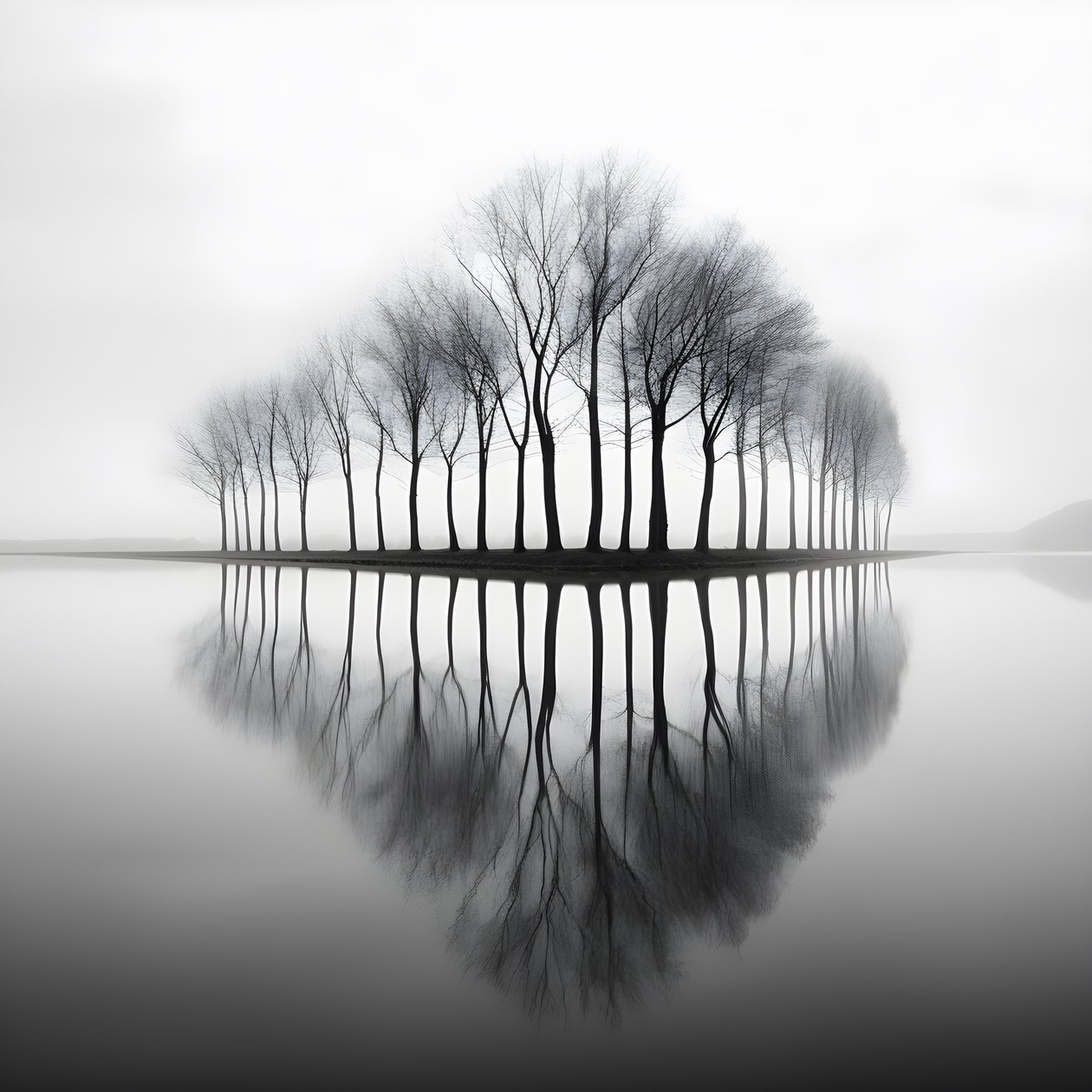 sudaki ağaçların siyah beyaz fotoğrafları 3 by Kurt Heppke