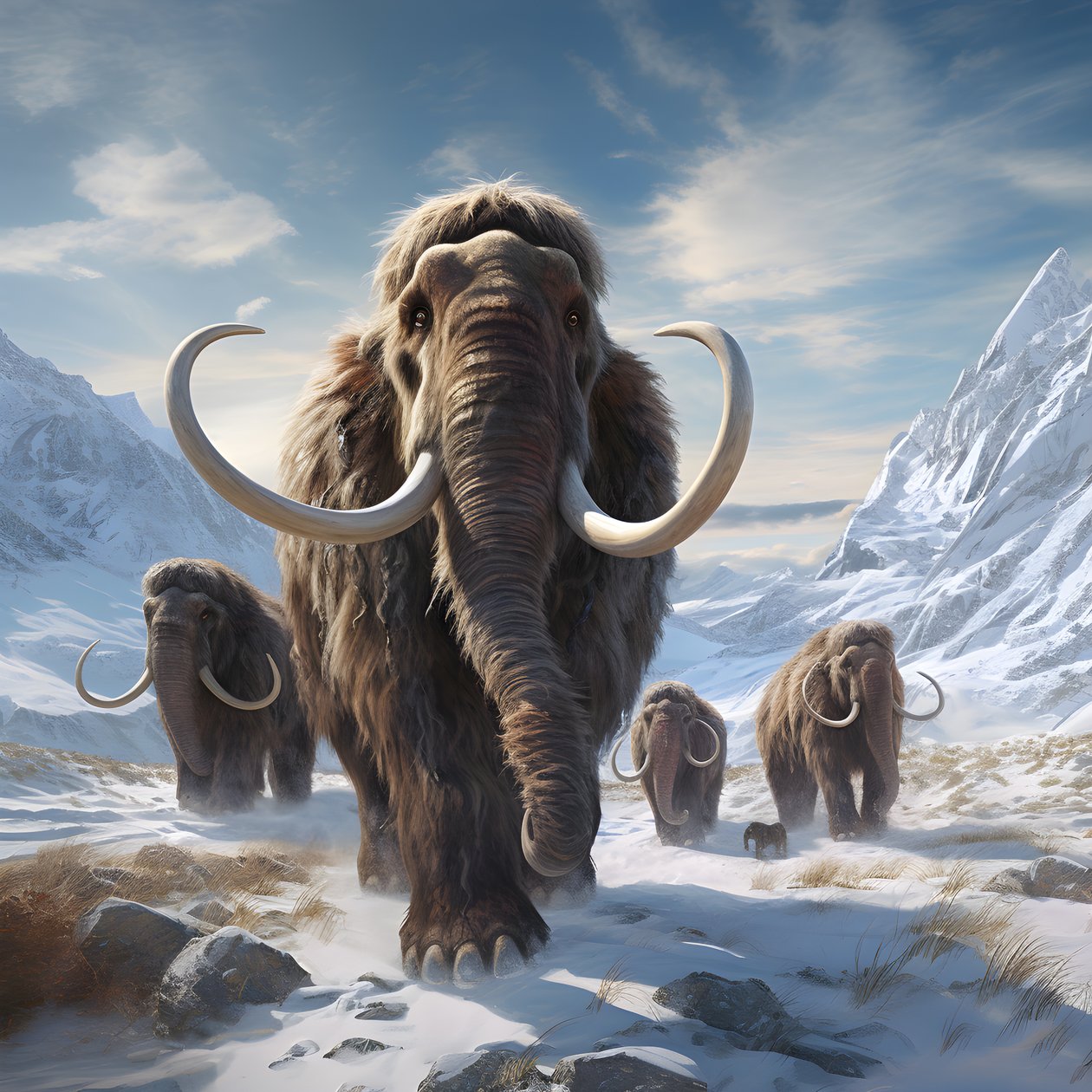 tundra 2'de yünlü mamut sürüsü by Kurt Heppke