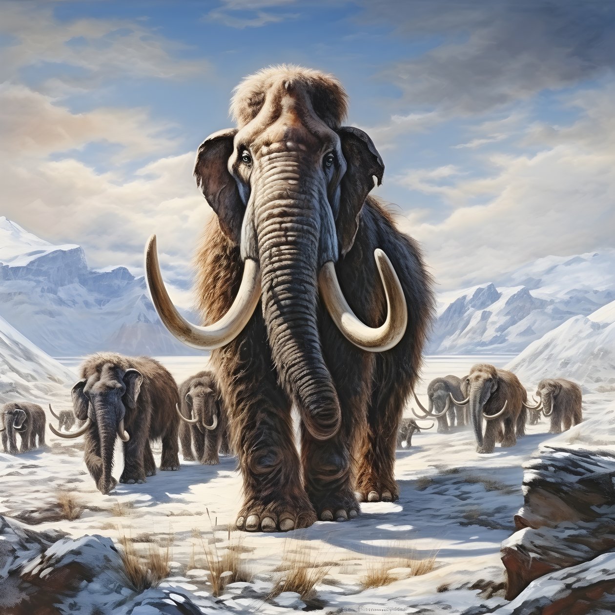 tundra 4'te yünlü mamut sürüsü by Kurt Heppke