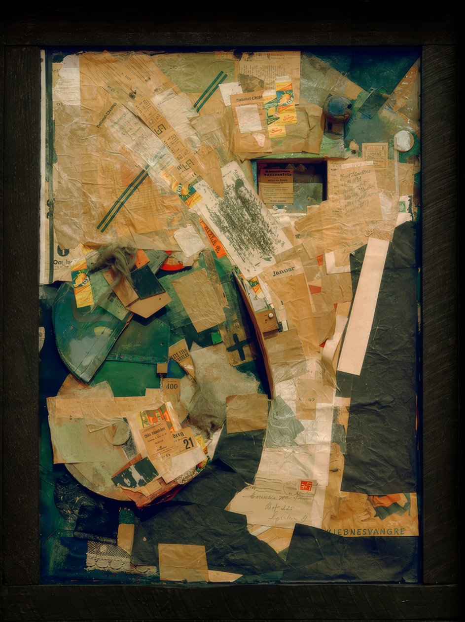 Uzay bitkileri ile resim / 2 küçük köpek ile resim by Kurt Schwitters