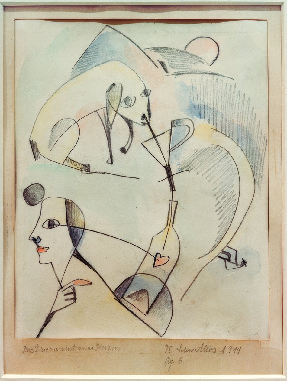 Domuz kalbe hapşırıyor by Kurt Schwitters
