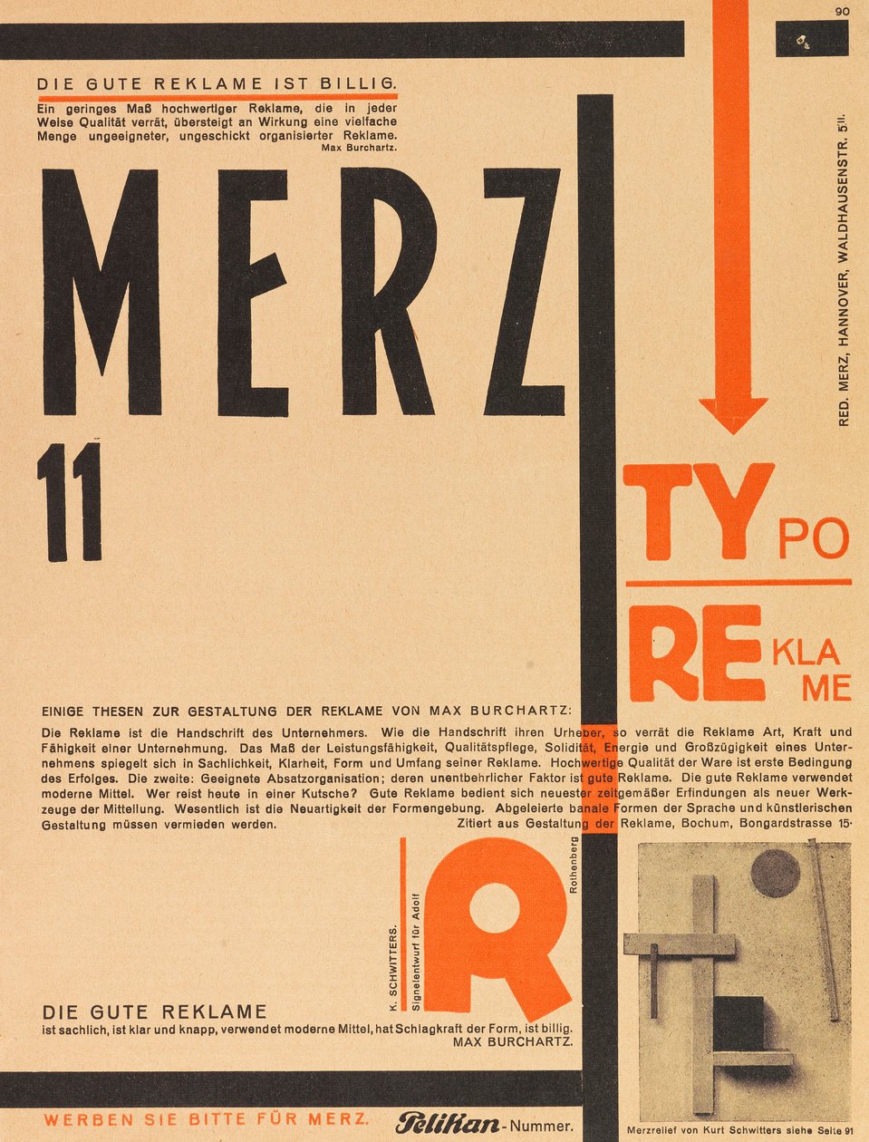 Merz 11. Tip reklam, 1924. by Kurt Schwitters