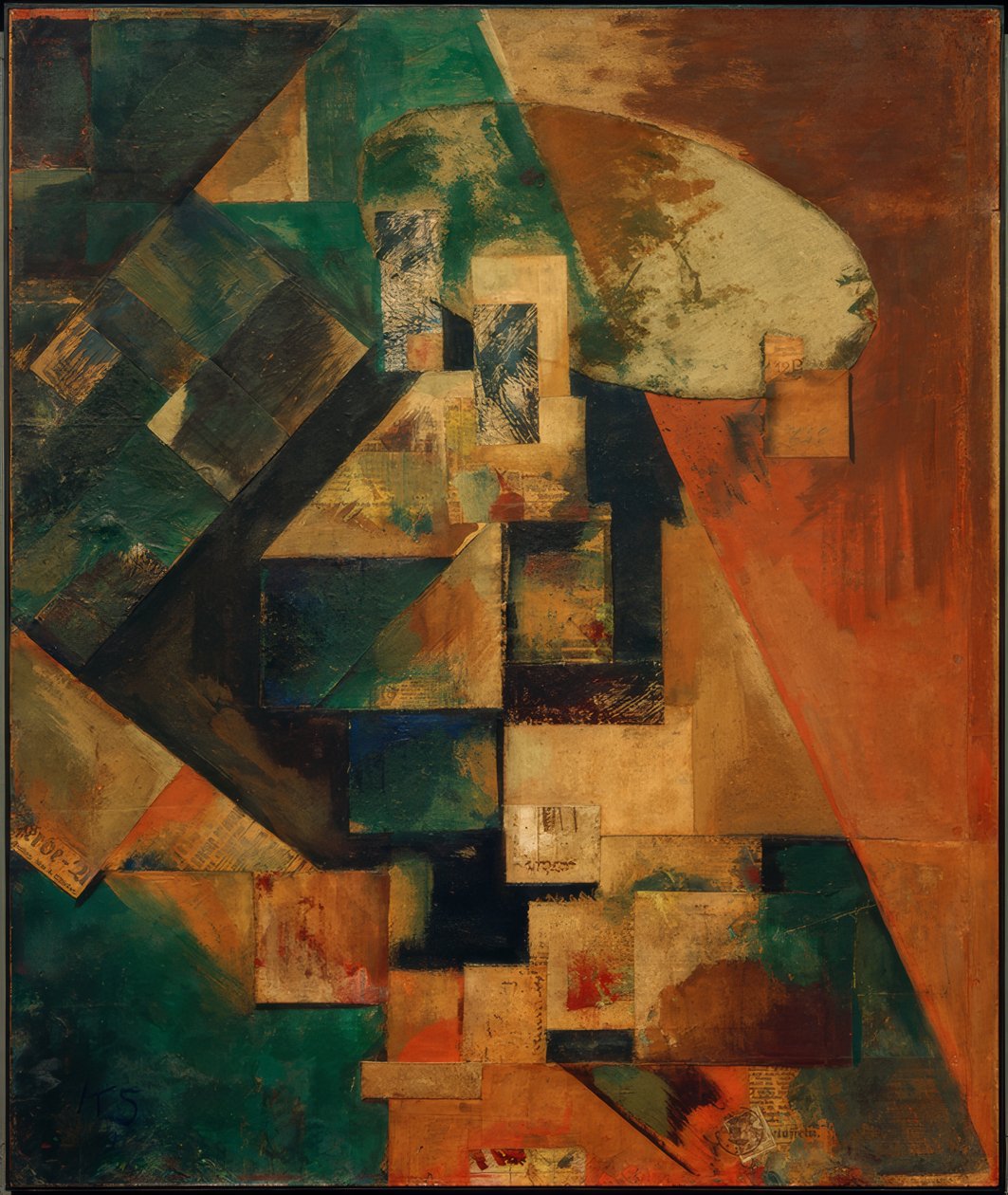 Kızıl Haçlı Merzbild 1 B resmi by Kurt Schwitters