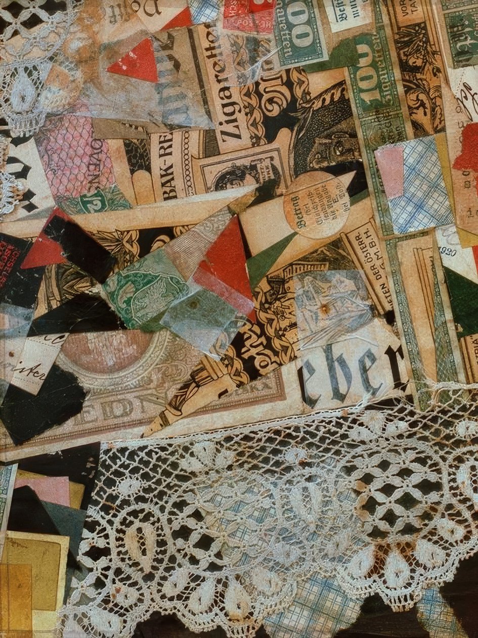 Merz çizimi 297 sarı by Kurt Schwitters