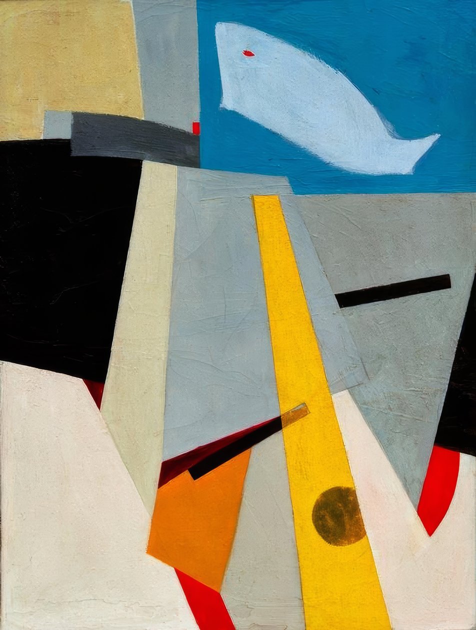 İsimsiz (balinalı resim) by Kurt Schwitters