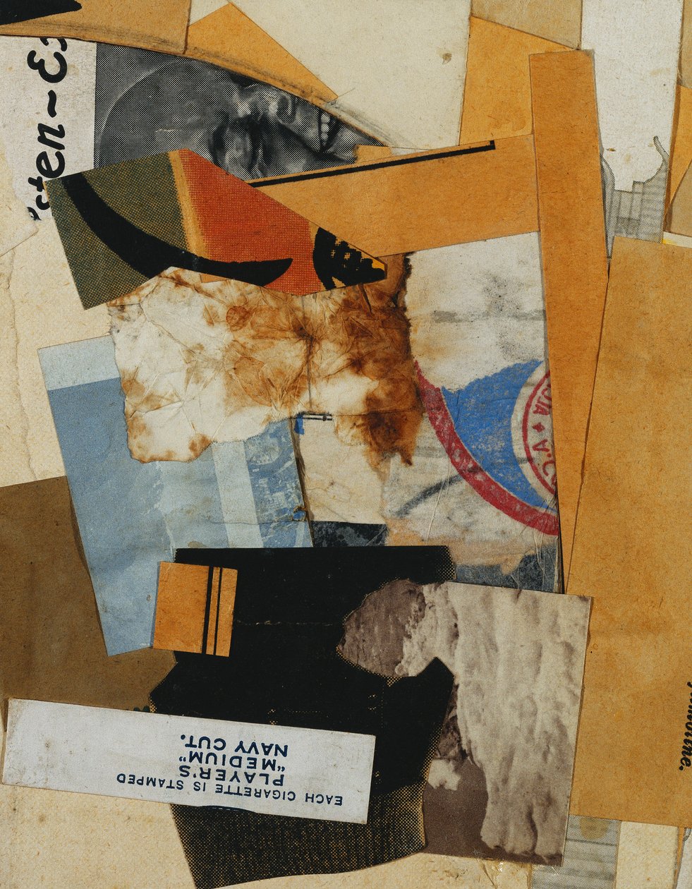 Oyuncular "Orta" Lacivert Kesim, 1935 by Kurt Schwitters