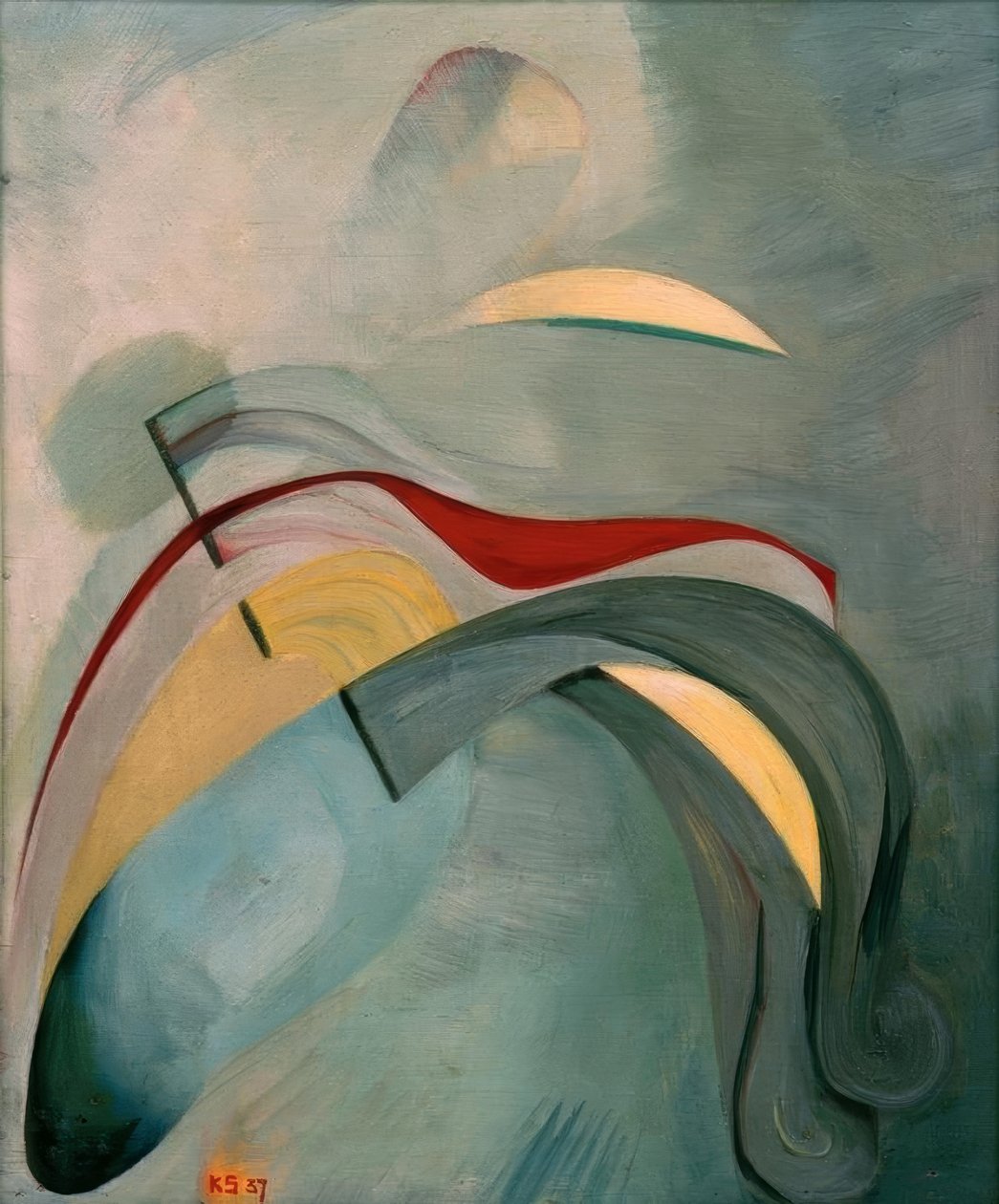 Kırmızı çizgi (1) by Kurt Schwitters