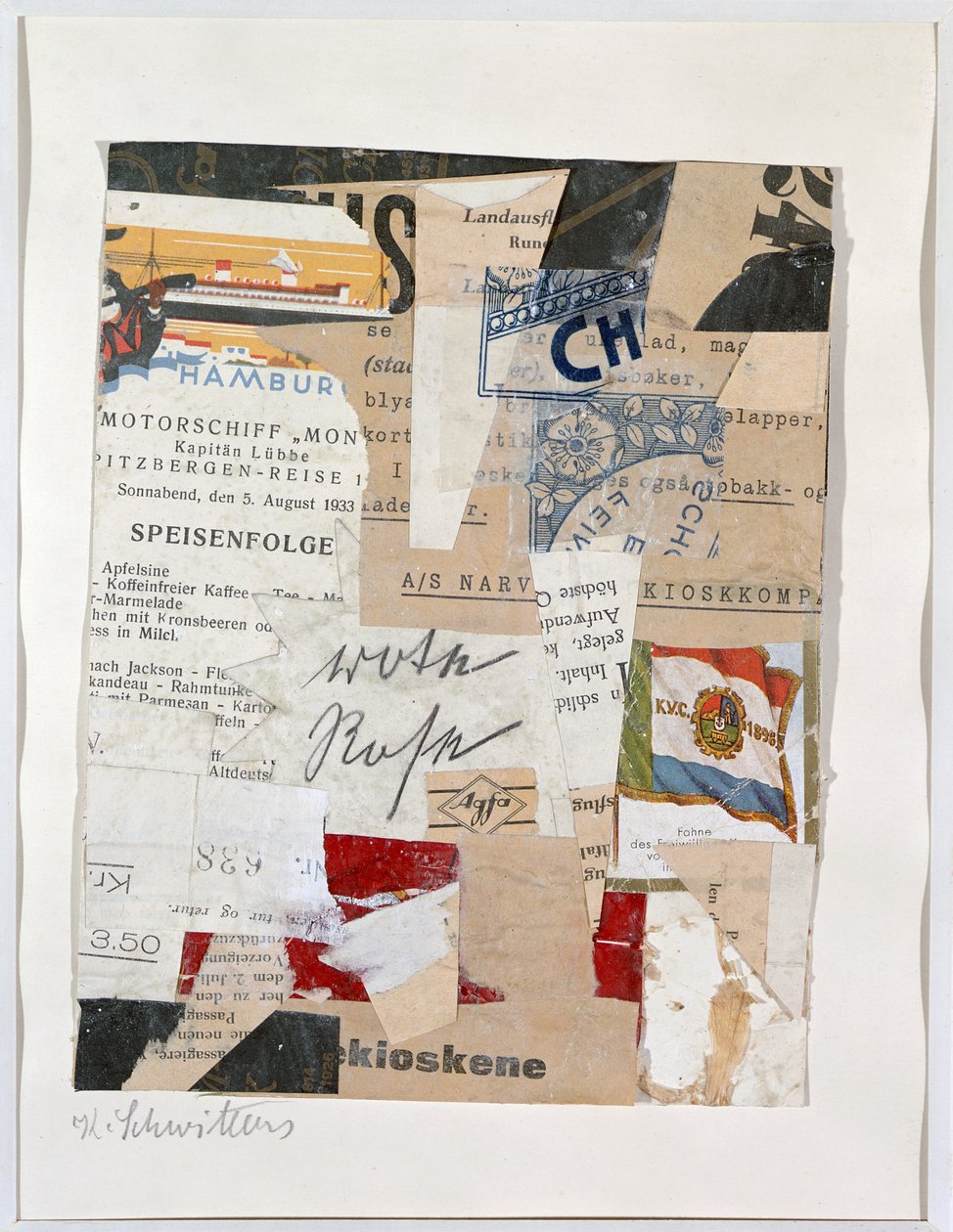 Kırmızı Gül, c.1933-34 by Kurt Schwitters