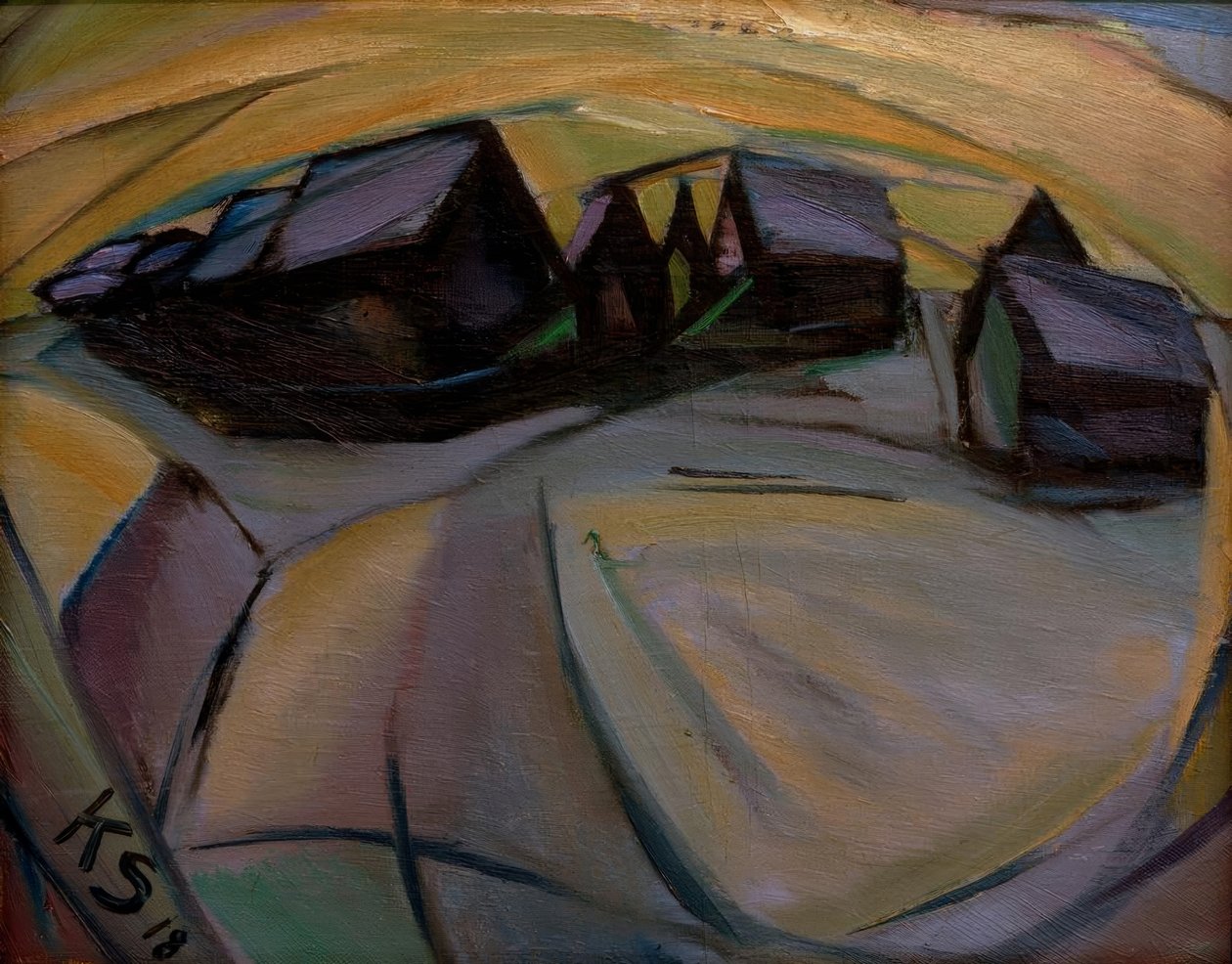 Karla kaplı evler by Kurt Schwitters