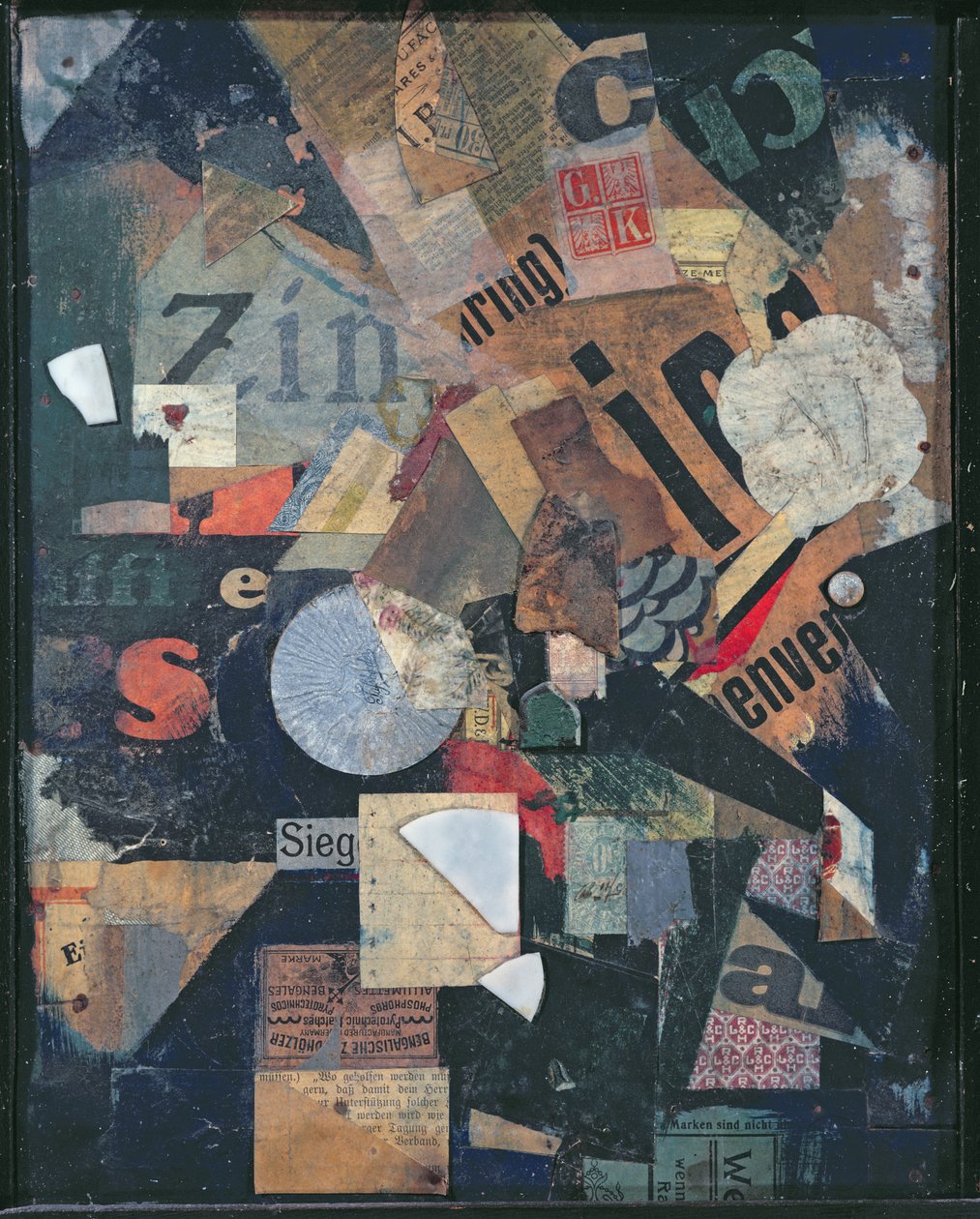 Zafer (gazete üzerine yağ ve kolaj) by Kurt Schwitters