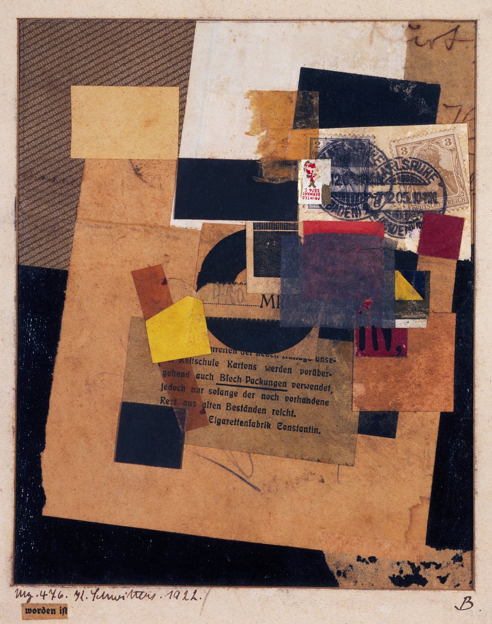 "Worden is" 1922 (kolaj) by Kurt Schwitters