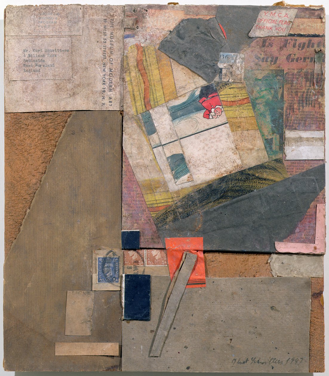 YMCA Bayrağı, Teşekkürler, Ambleside, 1947 by Kurt Schwitters