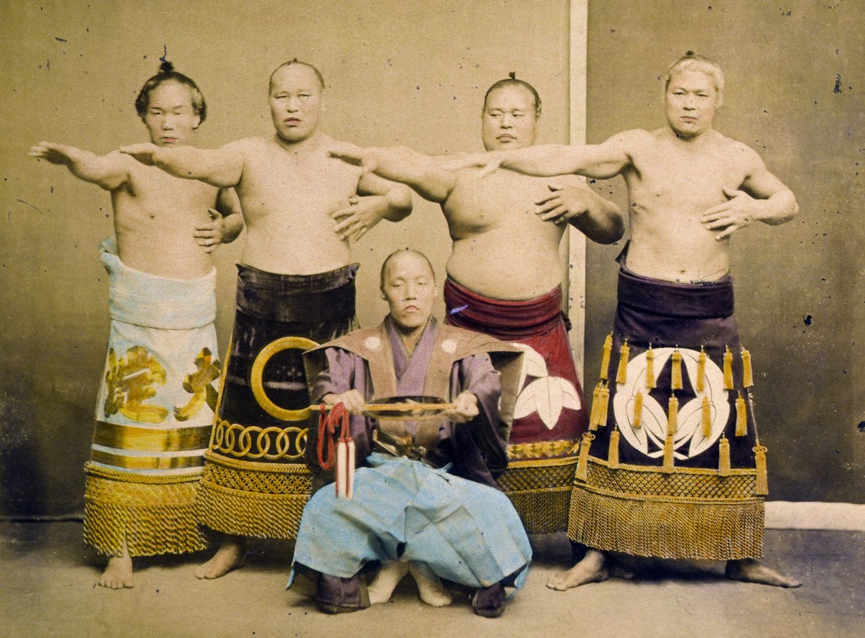 Sumo Güreşçileri, 1877 dolayları by Kusakabe Kimbei