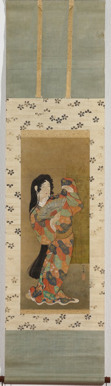 Yelpazeli genç dansçı by Kuwagata Keisai