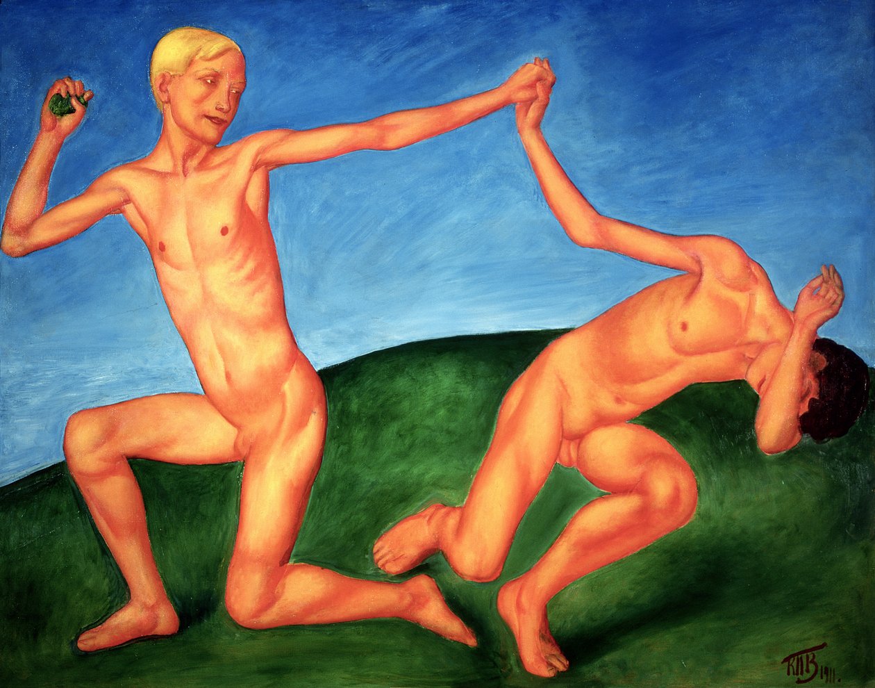 Oynayan Çocuklar, 1911 by Kuzma Sergeevich Petrov Vodkin