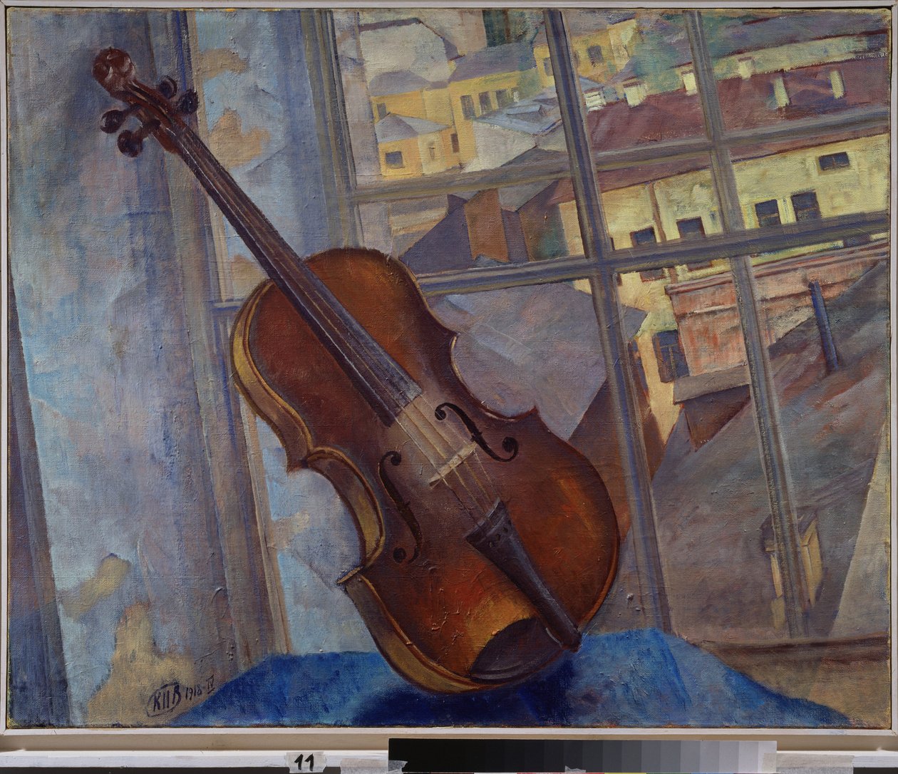 Keman. Kuzma Sergeyevich Petrov Vodkin (Petrov-Vodkin) (Kouzma Petrov Vodkin) (Petrov-Vodkin) (1878-1939) tarafından tablo, tuval üzerine yağlı boya by Kuzma Sergeevich Petrov Vodkin