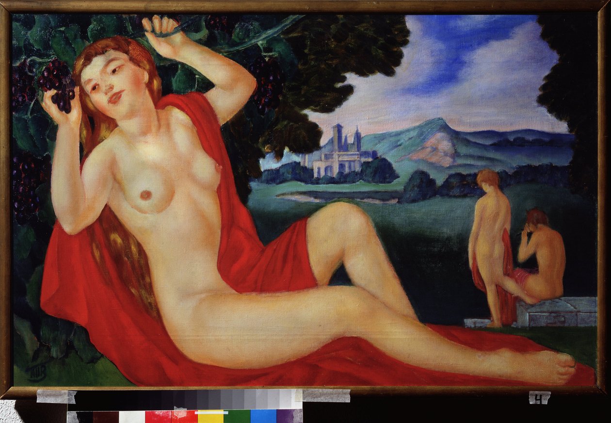 Bacchante. Kuzma Sergeyevich Petrov Vodkin (Petrov-Vodkin) (Kouzma Petrov Vodkin) (Petrov-Vodkin) (1878-1939) tarafından tablo, tuval üzerine yağlı boya by Kuzma Sergeevich Petrov Vodkin