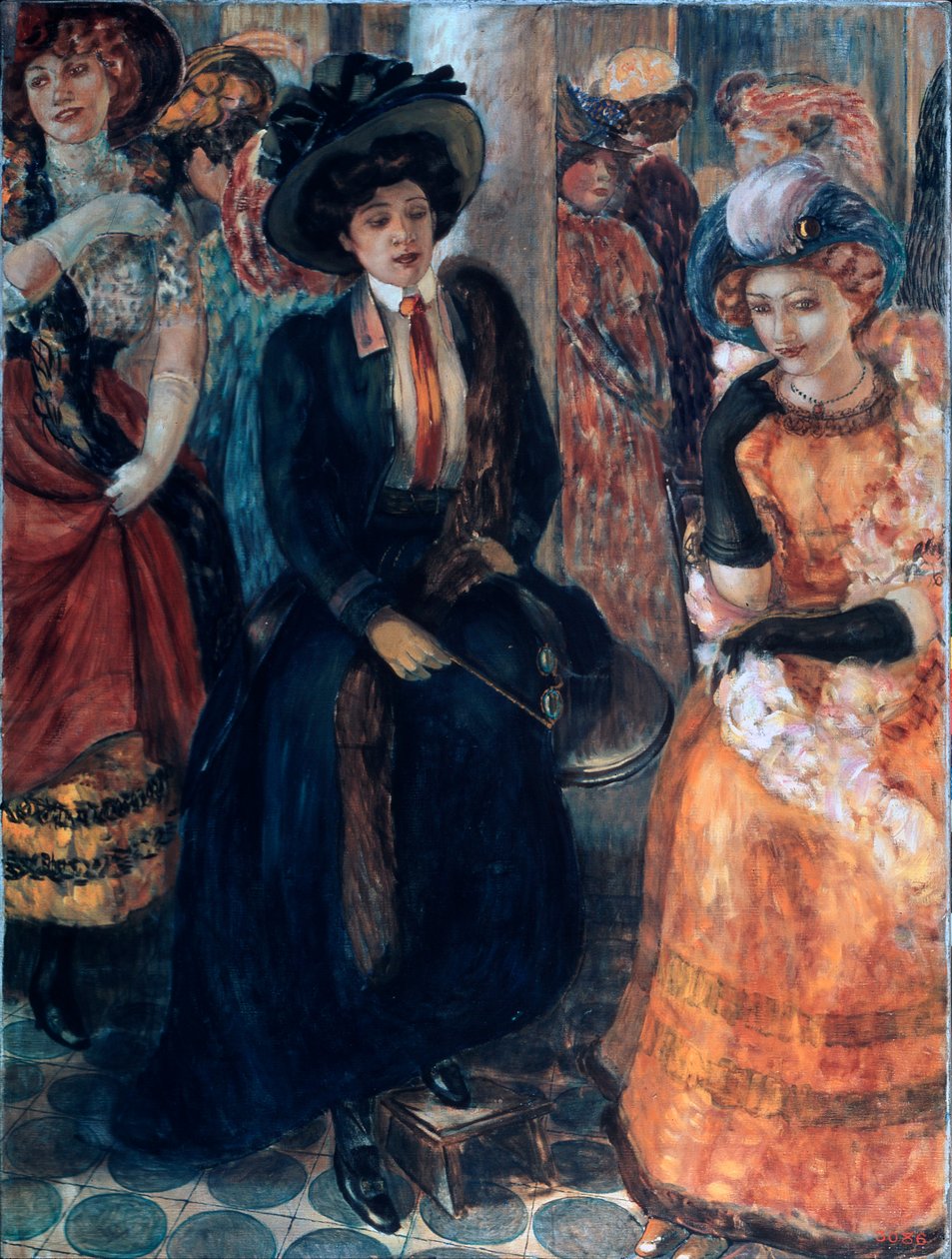 Bir kafede. Kuzma Sergeevich Petrov Vodkin (Petrov-Vodkin) (Kouzma Petrov Vodkin) (Petrov-Vodkin) (1878-1939) tarafından tablo, tuval üzerine yağlı boya by Kuzma Sergeevich Petrov Vodkin
