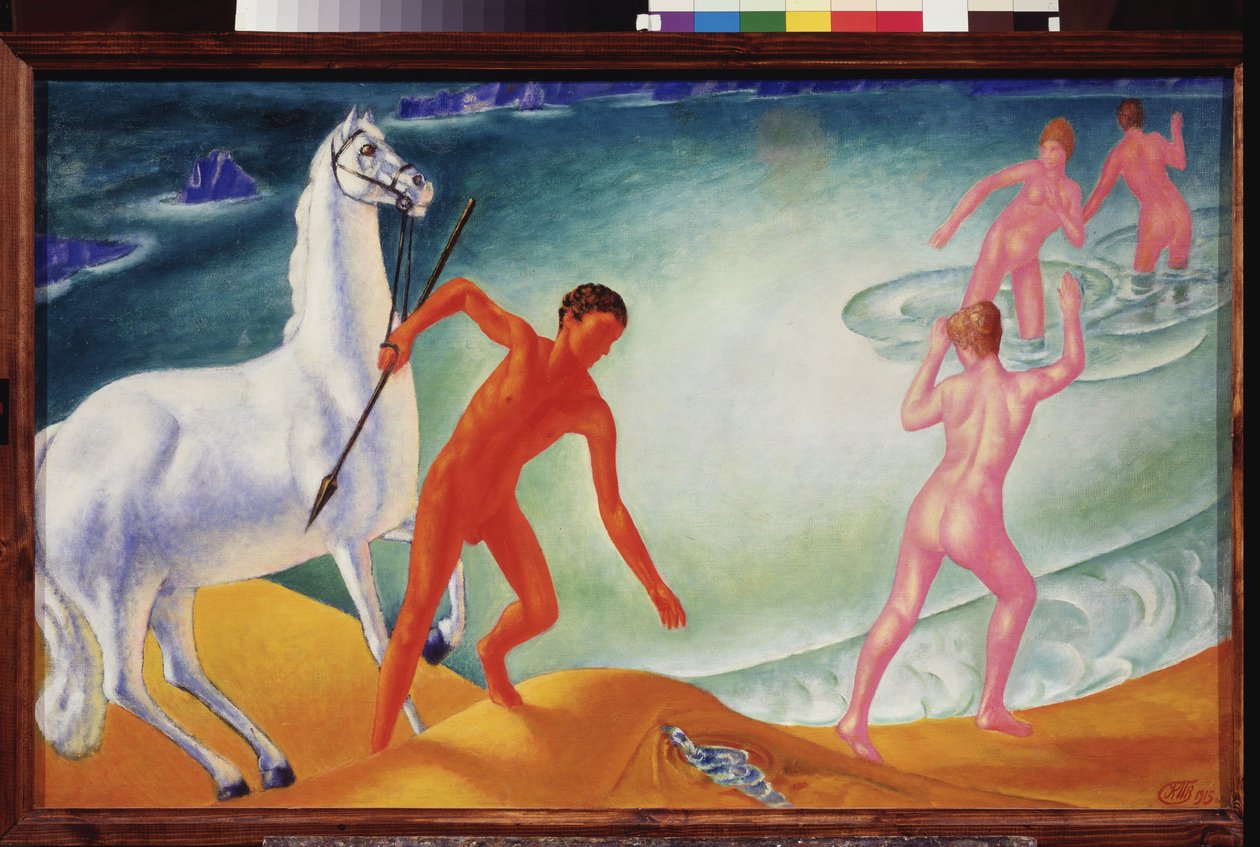 Susamış savaşçı. Kuzma Sergeevich Petrov Vodkin (Petrov-Vodkin) (Kouzma Petrov Vodkin) (Petrov-Vodkin) (1878-1939) tarafından tablo, tuval üzerine yağlı boya by Kuzma Sergeevich Petrov Vodkin
