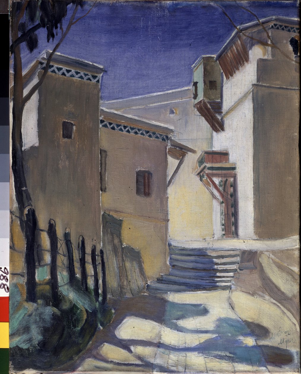 The Kasbah (Casbah), Algiers (Casbah, Algiers) - Boyama Kuzma Sergeevich Petrov Vodkin (Petrov-Vodkin) (Kouzma Petrov Vodkine) (Petrov-Vodkine) (1878-1939), tuval üzerine yağlıboya by Kuzma Sergeevich Petrov Vodkin