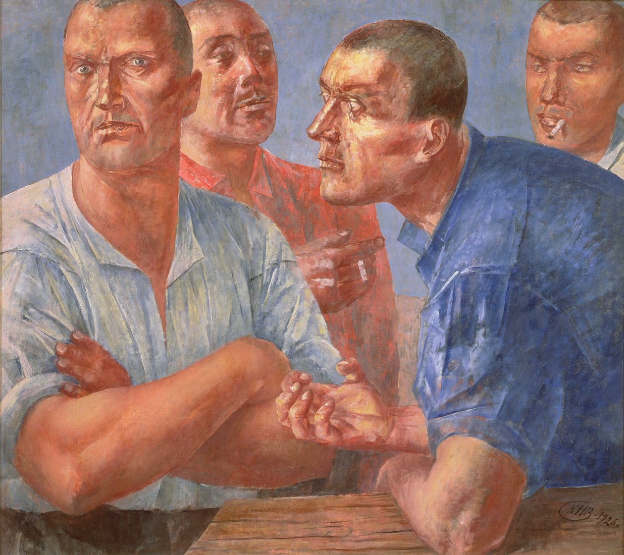 işçiler by Kuzma Sergeevich Petrov Vodkin