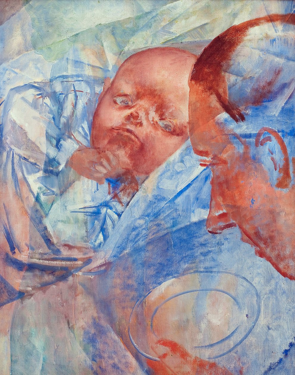 Anne ve Çocuk - Petrov-Vodkin (Petrov Vodkin), Kuzma Sergeyevich (1878-1939) - 1922 - Tuval üzerine yağlı boya - 64,2x50,3 - Özel Koleksiyon by Kuzma Sergeevich Petrov Vodkin