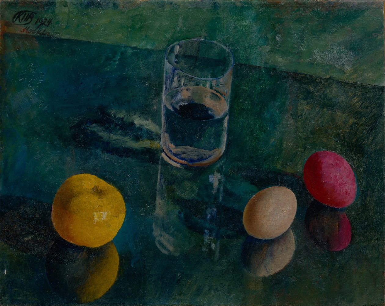 Yeşil Bir Arka Planda Natürmort, 1924 by Kuzma Sergeevich Petrov Vodkin