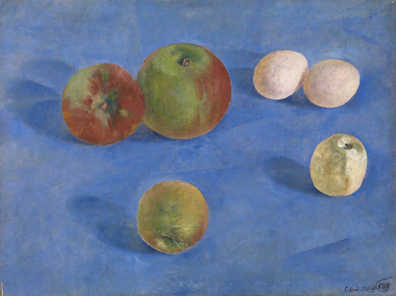 Natürmort. Elmalar ve Yumurtalar, 1921 by Kuzma Sergeevich Petrov Vodkin