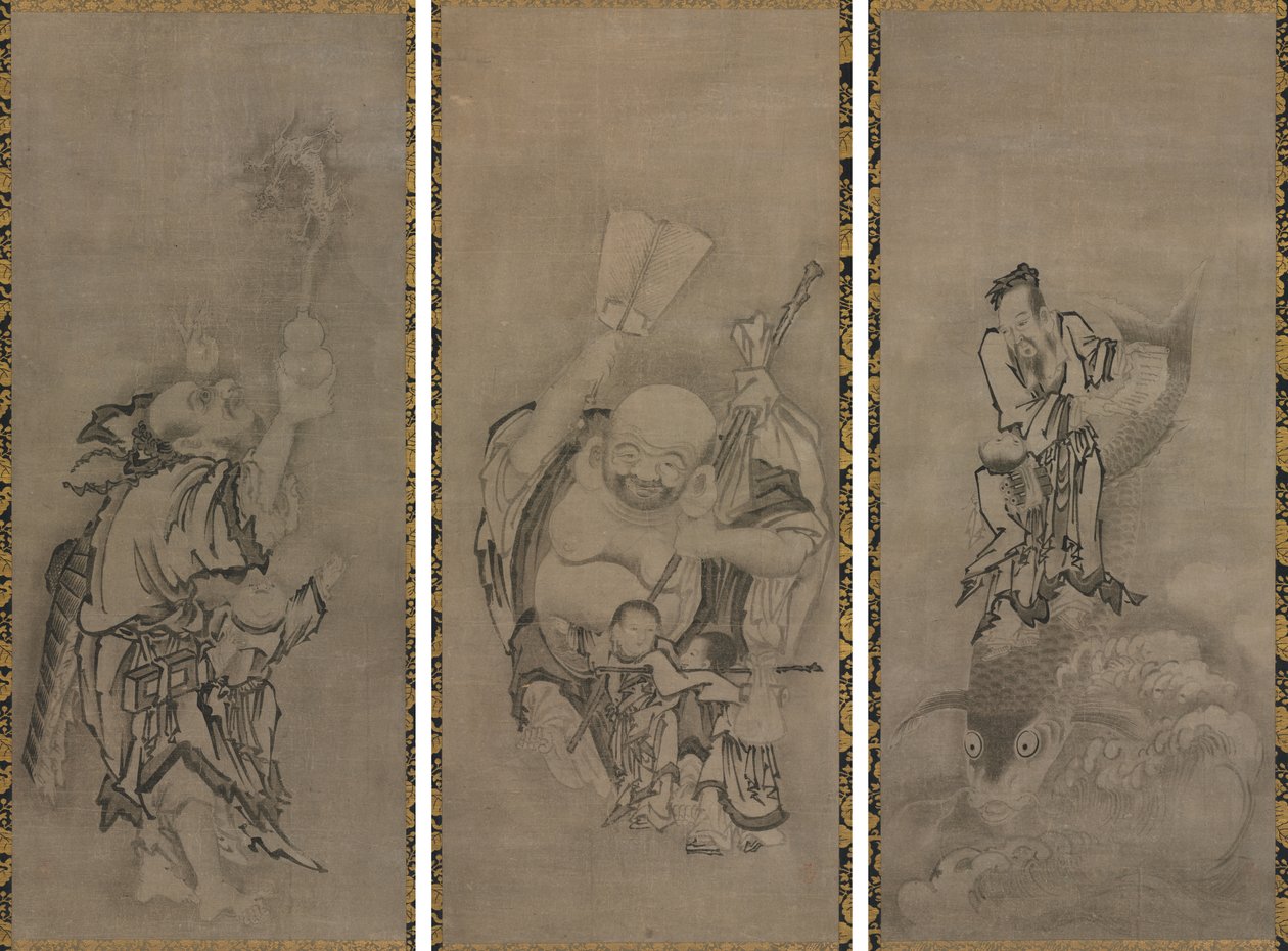 Taoist Ölümsüzler ile Hotei by Kyūseki Tomonobu
