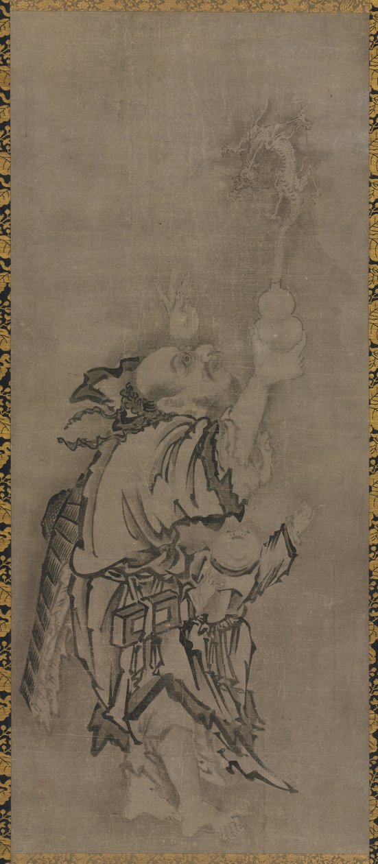 Taoist Ölümsüzler ile Hotei: Kabak ve Ejderha ile Ölümsüz by Kyūseki Tomonobu