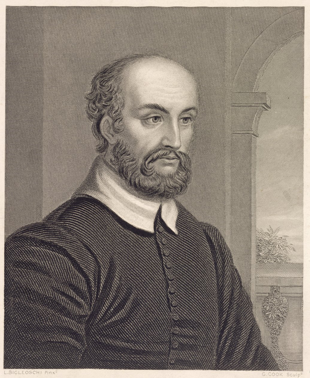 Andrea Palladio (1508-80), G. Cook tarafından oyulmuş by L. Bigleoschi