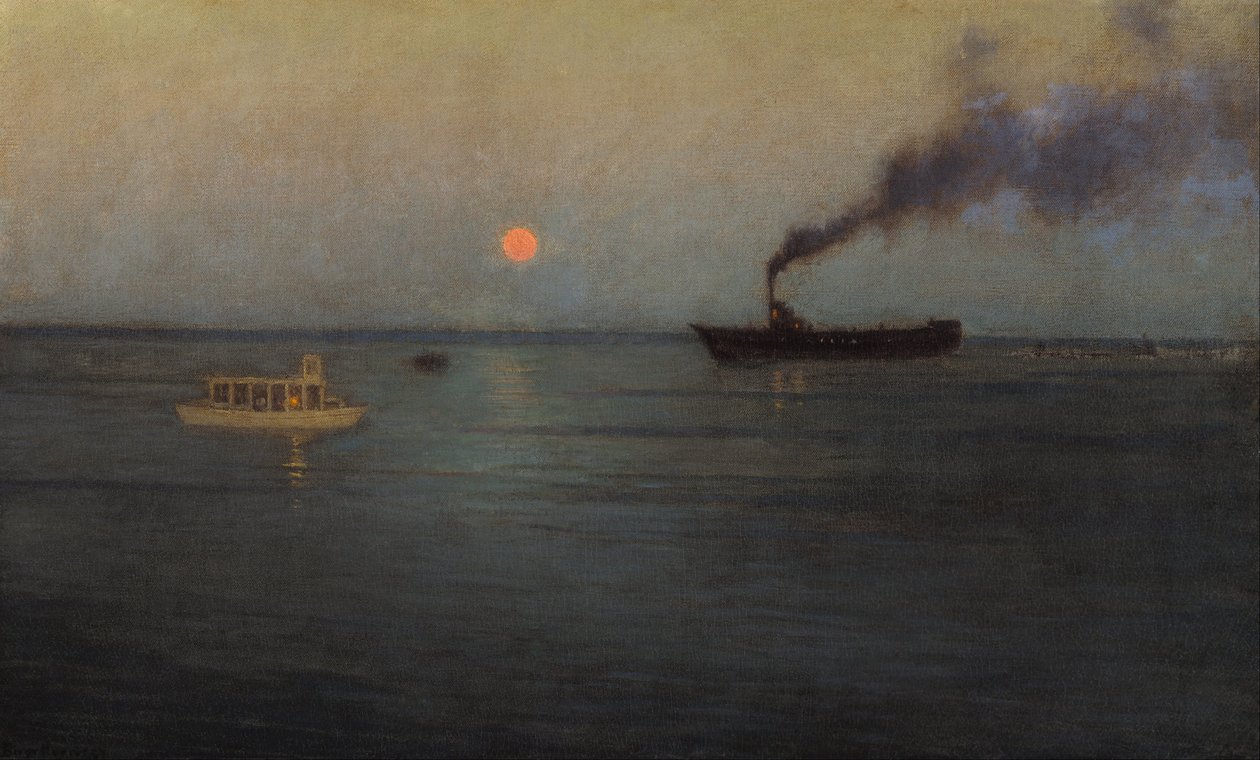 Charleston Limanı Kapalı Rosy Moon by Lowell Birge Harrison