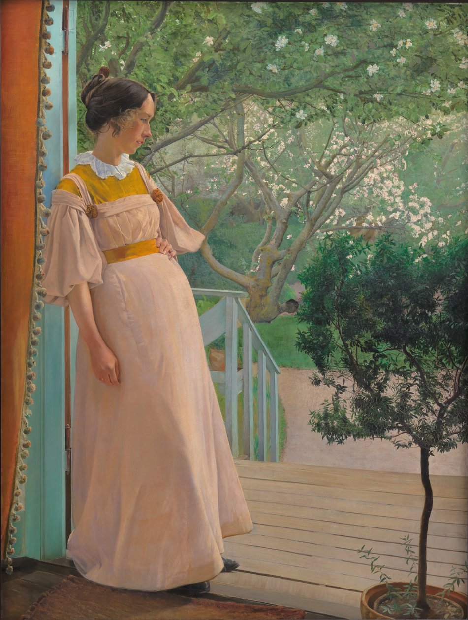 Fransız Pencerelerinde. Sanatçının Karısı by Laurits Andersen Ring