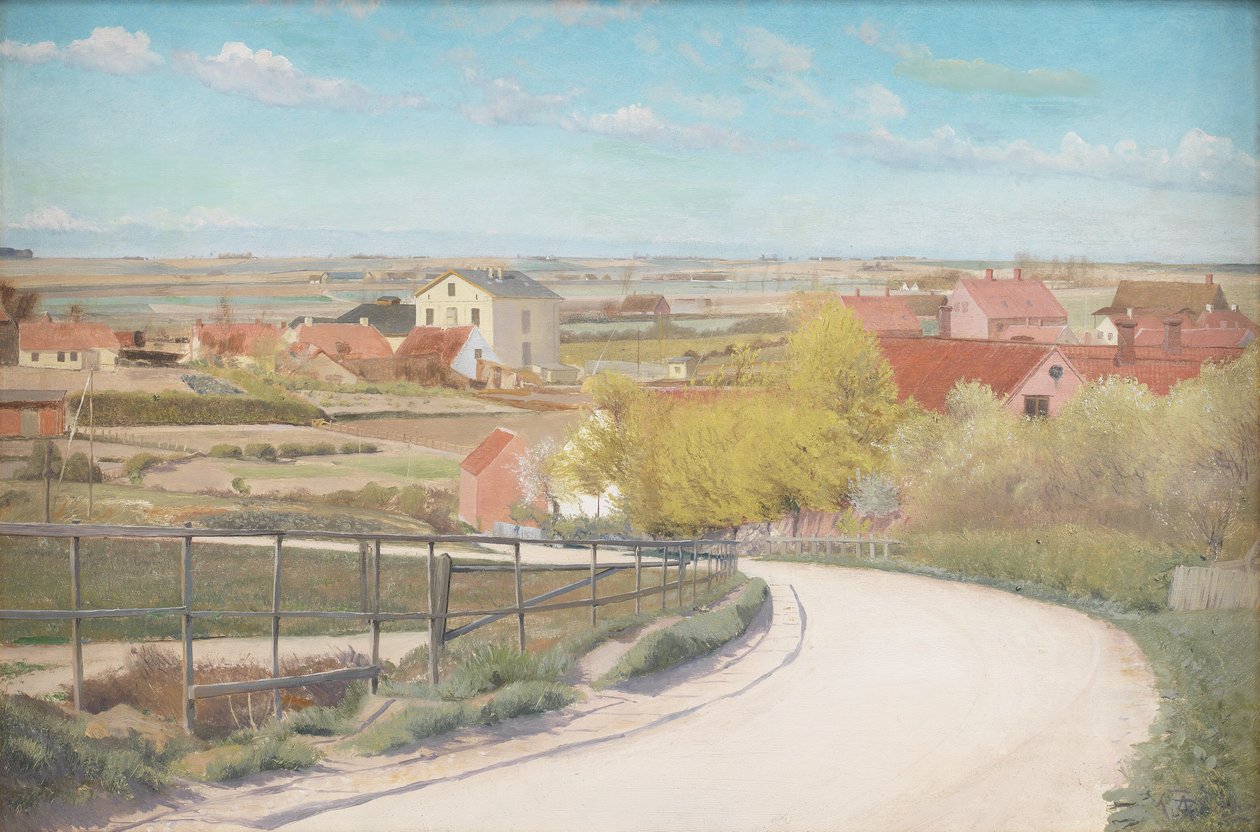 Næstved, Zelanda yakınlarındaki bir yoldan görünüm by Laurits Andersen Ring