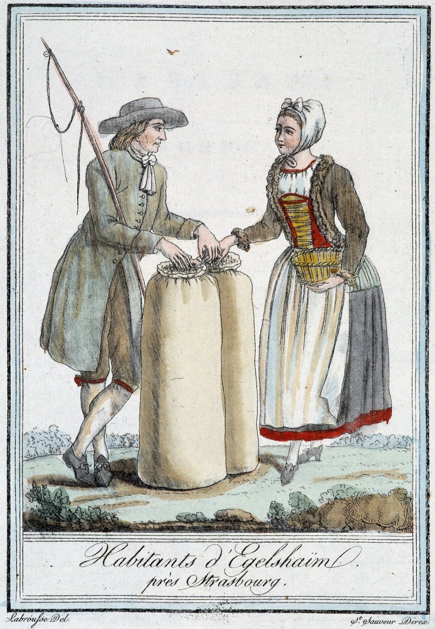 Strasbourg yakınlarındaki Egelshaïm sakinleri - J. Grasset St Sauveur, Deron, Paris tarafından “” Seyahat Ansiklopedisi”nde by L.F. Labrousse