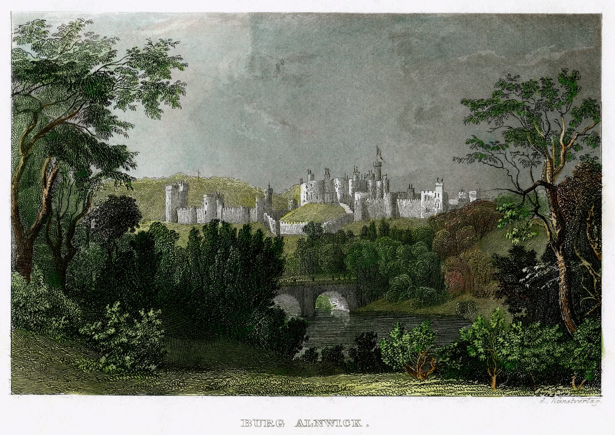 Alnwick Kalesi, Northumberland, 18.-19. yüzyıl. by L Kunstvortag