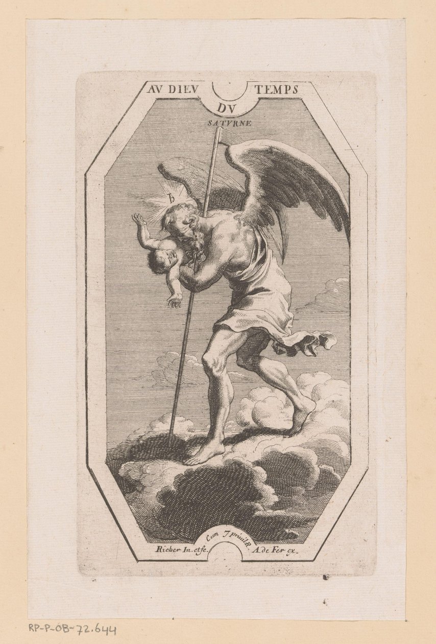 Satürn Au Dieu du Temps Saturne (nesne üzerindeki başlık) Gezegenler (dizi başlığı) by L. Richer