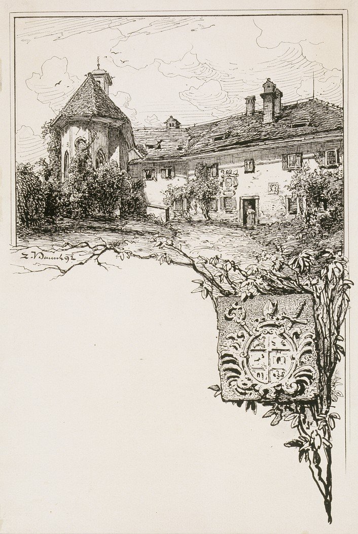 Piskopos arması ile Bled Kalesi by Ladislav Benesch