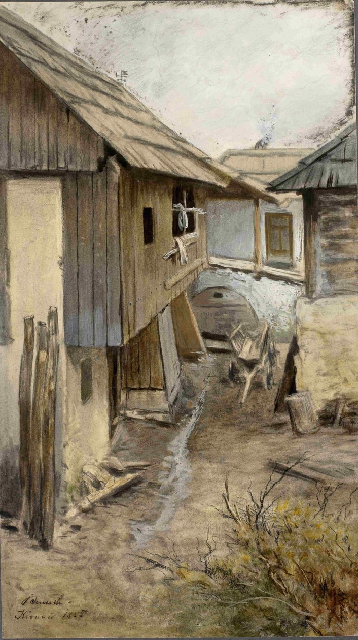 Kranjska gora-köylü avlusu by Ladislav Benesch