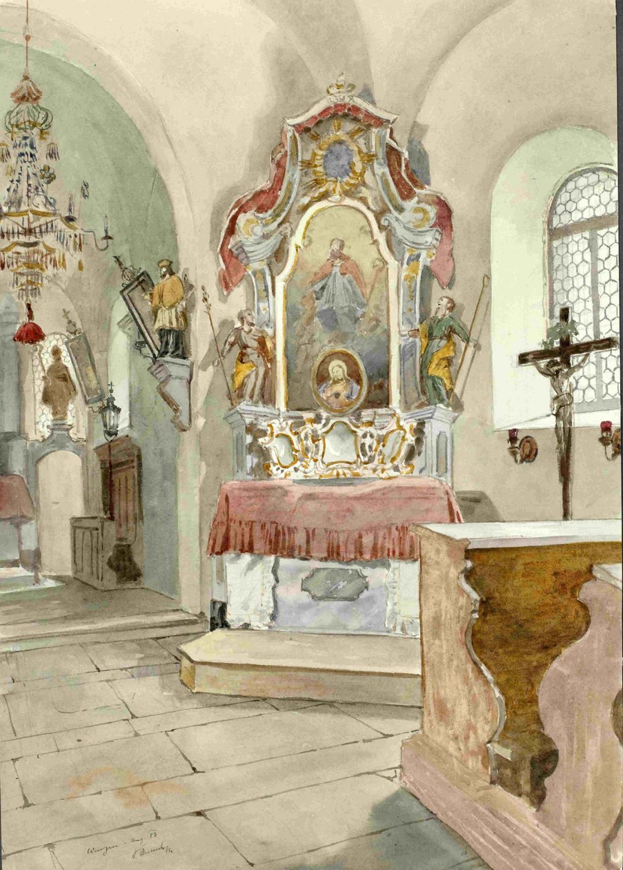 St. Andrew kilisesinin iç kısmı, St. Miklavzan by Ladislav Benesch