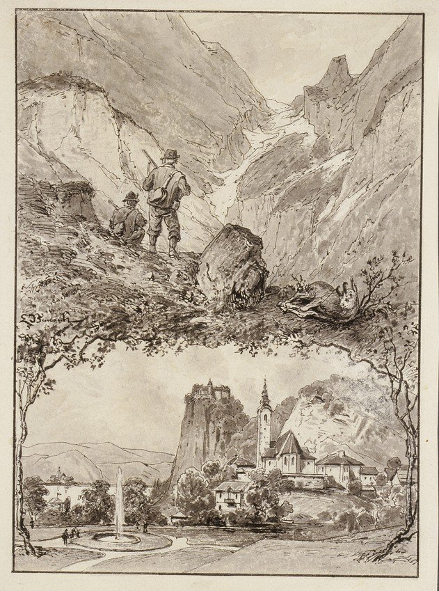 Bilder aus Krain, II için taslak kapak. Oberkrainn by Ladislav Benesch