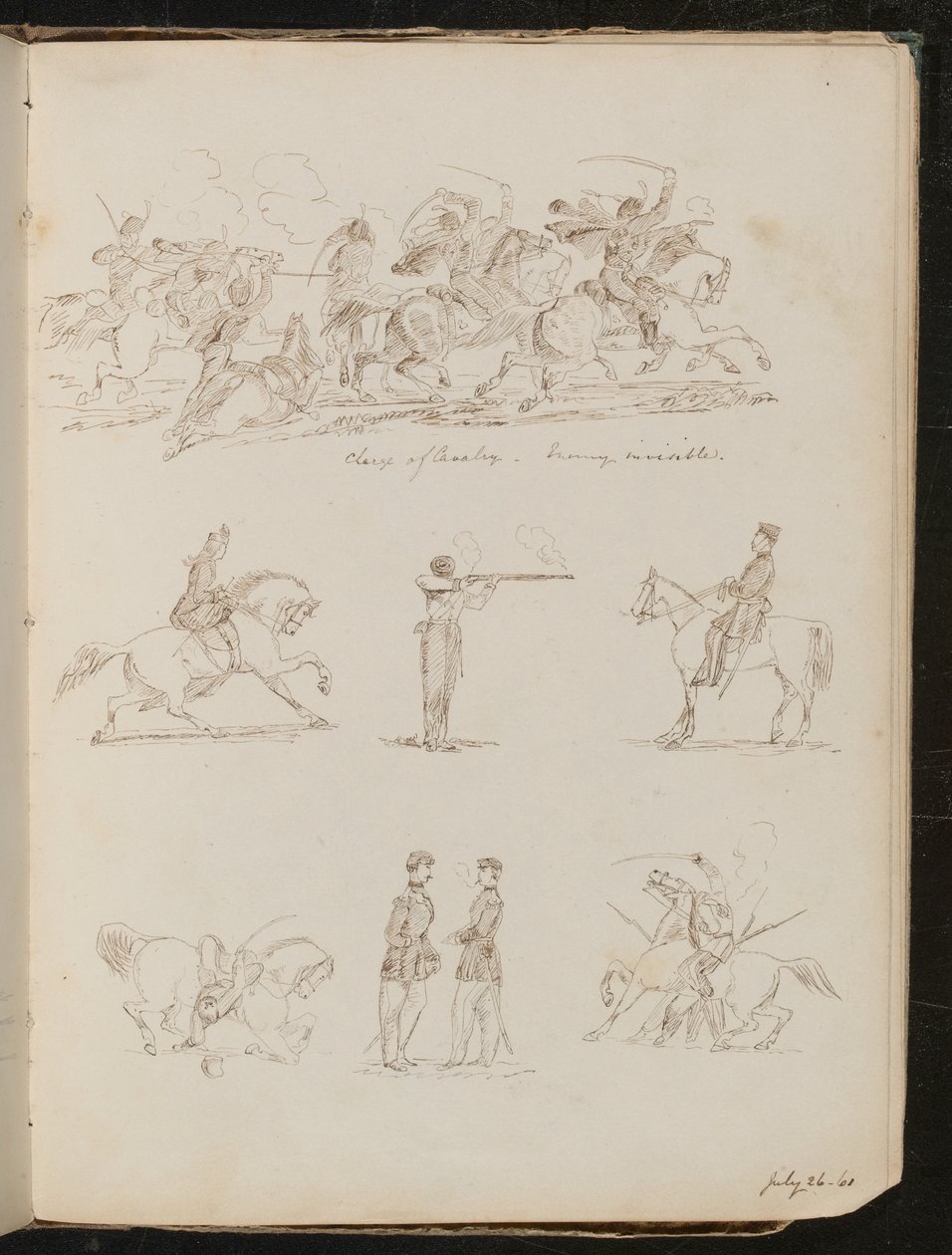 Süvari muharebeleri, askerler ve ata binen bir kadın üzerine yedi çalışma by Lady Butler