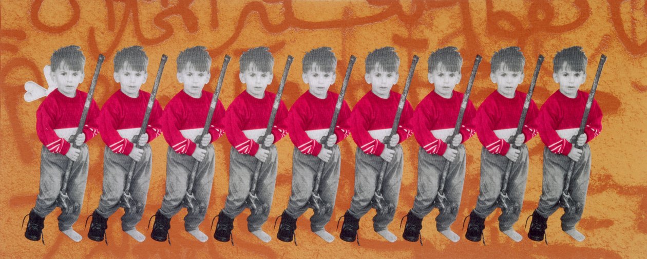 Savaşın Çocukları, Barışın Çocukları, 1996 (tuval üzerine serigrafi) (ayrıca bkz. 279271) by Laila Shawa
